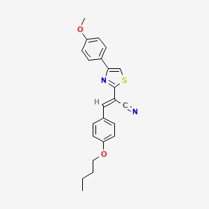 molecular formula C23H22N2O2S B5488533 3-(4-butoxyphenyl)-2-[4-(4-methoxyphenyl)-1,3-thiazol-2-yl]acrylonitrile 
