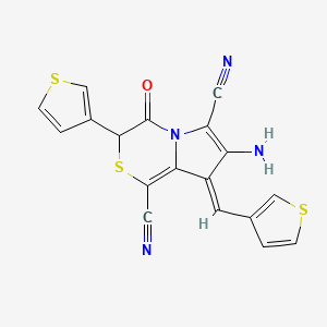 7-amino-4-oxo-3-(3-thienyl)-8-(3-thienylmethylene)-3,4-dihydro-8H-pyrrolo[2,1-c][1,4]thiazine-1,6-dicarbonitrile