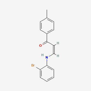 molecular formula C16H14BrNO B5488568 3-[(2-bromophenyl)amino]-1-(4-methylphenyl)-2-propen-1-one 