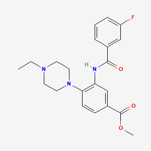 molecular formula C21H24FN3O3 B5488588 methyl 4-(4-ethyl-1-piperazinyl)-3-[(3-fluorobenzoyl)amino]benzoate 