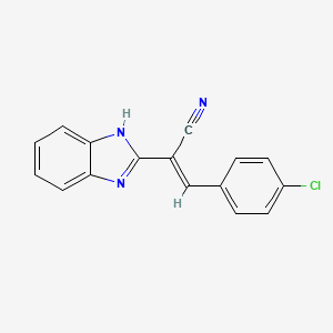 molecular formula C16H10ClN3 B5488622 2-(1H-benzimidazol-2-yl)-3-(4-chlorophenyl)acrylonitrile 