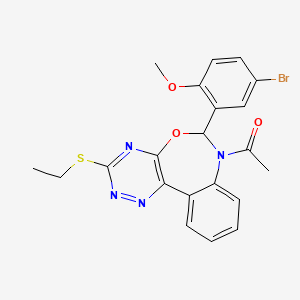 7-acetyl-6-(5-bromo-2-methoxyphenyl)-3-(ethylthio)-6,7-dihydro[1,2,4]triazino[5,6-d][3,1]benzoxazepine