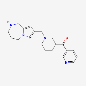 molecular formula C19H25N5O B5488633 3-pyridinyl[1-(5,6,7,8-tetrahydro-4H-pyrazolo[1,5-a][1,4]diazepin-2-ylmethyl)-3-piperidinyl]methanone 