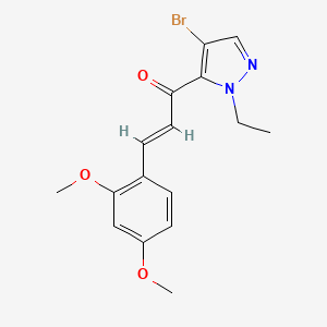 1-(4-bromo-1-ethyl-1H-pyrazol-5-yl)-3-(2,4-dimethoxyphenyl)-2-propen-1-one