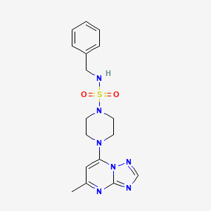 molecular formula C17H21N7O2S B5488651 N-benzyl-4-(5-methyl[1,2,4]triazolo[1,5-a]pyrimidin-7-yl)piperazine-1-sulfonamide 