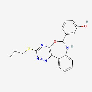 molecular formula C19H16N4O2S B5488669 3-[3-(allylthio)-6,7-dihydro[1,2,4]triazino[5,6-d][3,1]benzoxazepin-6-yl]phenol 