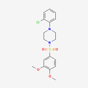 molecular formula C18H21ClN2O4S B5488670 1-(2-chlorophenyl)-4-[(3,4-dimethoxyphenyl)sulfonyl]piperazine 