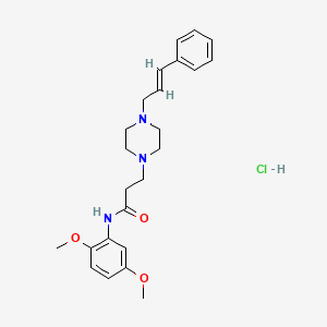 molecular formula C24H32ClN3O3 B5488687 N-(2,5-dimethoxyphenyl)-3-[4-(3-phenyl-2-propen-1-yl)-1-piperazinyl]propanamide hydrochloride 