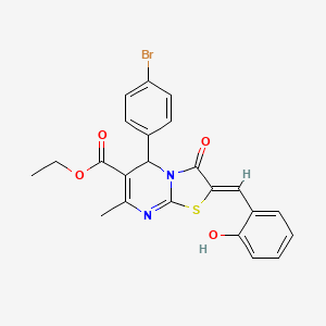 molecular formula C23H19BrN2O4S B5488713 ethyl 5-(4-bromophenyl)-2-(2-hydroxybenzylidene)-7-methyl-3-oxo-2,3-dihydro-5H-[1,3]thiazolo[3,2-a]pyrimidine-6-carboxylate 