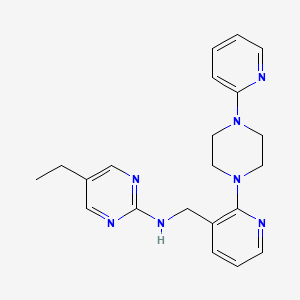 molecular formula C21H25N7 B5488721 5-ethyl-N-{[2-(4-pyridin-2-ylpiperazin-1-yl)pyridin-3-yl]methyl}pyrimidin-2-amine 