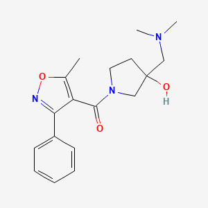 molecular formula C18H23N3O3 B5488730 3-[(dimethylamino)methyl]-1-[(5-methyl-3-phenyl-4-isoxazolyl)carbonyl]-3-pyrrolidinol 
