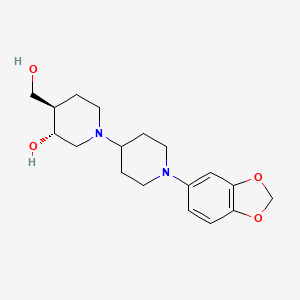 molecular formula C18H26N2O4 B5488762 (3R*,4R*)-1'-(1,3-benzodioxol-5-yl)-4-(hydroxymethyl)-1,4'-bipiperidin-3-ol 