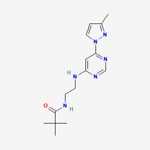 molecular formula C15H22N6O B5488770 2,2-dimethyl-N-(2-{[6-(3-methyl-1H-pyrazol-1-yl)-4-pyrimidinyl]amino}ethyl)propanamide 