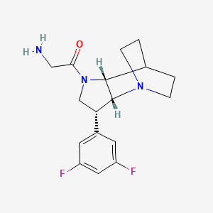 molecular formula C17H21F2N3O B5488776 {2-[rel-(2R,3R,6R)-3-(3,5-difluorophenyl)-1,5-diazatricyclo[5.2.2.0~2,6~]undec-5-yl]-2-oxoethyl}amine dihydrochloride 