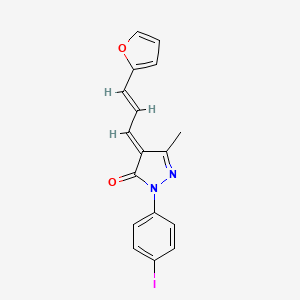 molecular formula C17H13IN2O2 B5488788 4-[3-(2-furyl)-2-propen-1-ylidene]-2-(4-iodophenyl)-5-methyl-2,4-dihydro-3H-pyrazol-3-one 