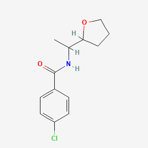 molecular formula C13H16ClNO2 B5488794 4-chloro-N-[1-(tetrahydro-2-furanyl)ethyl]benzamide 