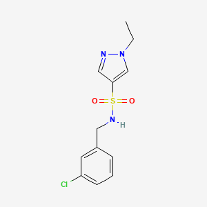 molecular formula C12H14ClN3O2S B5488815 N-(3-chlorobenzyl)-1-ethyl-1H-pyrazole-4-sulfonamide 