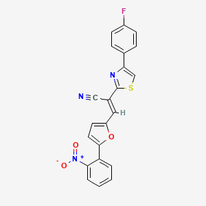 molecular formula C22H12FN3O3S B5488822 2-[4-(4-fluorophenyl)-1,3-thiazol-2-yl]-3-[5-(2-nitrophenyl)-2-furyl]acrylonitrile 