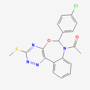molecular formula C19H15ClN4O2S B5488833 7-acetyl-6-(4-chlorophenyl)-3-(methylthio)-6,7-dihydro[1,2,4]triazino[5,6-d][3,1]benzoxazepine 
