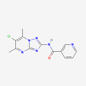 molecular formula C13H11ClN6O B5488840 N-(6-chloro-5,7-dimethyl[1,2,4]triazolo[1,5-a]pyrimidin-2-yl)nicotinamide 