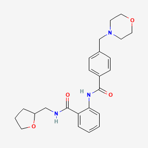 molecular formula C24H29N3O4 B5488848 2-{[4-(4-morpholinylmethyl)benzoyl]amino}-N-(tetrahydro-2-furanylmethyl)benzamide 