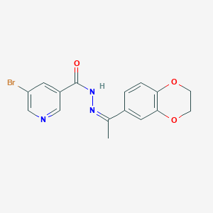 molecular formula C16H14BrN3O3 B5488896 5-bromo-N'-[1-(2,3-dihydro-1,4-benzodioxin-6-yl)ethylidene]nicotinohydrazide 