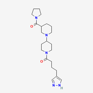 molecular formula C22H35N5O2 B5488918 1'-[4-(1H-pyrazol-4-yl)butanoyl]-3-(pyrrolidin-1-ylcarbonyl)-1,4'-bipiperidine 