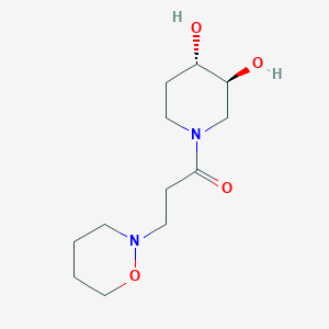 molecular formula C12H22N2O4 B5488931 (3S*,4S*)-1-[3-(1,2-oxazinan-2-yl)propanoyl]piperidine-3,4-diol 