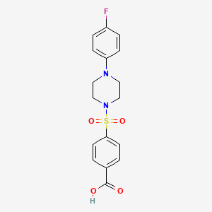 molecular formula C17H17FN2O4S B5488958 4-{[4-(4-fluorophenyl)piperazin-1-yl]sulfonyl}benzoic acid 
