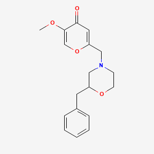 molecular formula C18H21NO4 B5488964 2-[(2-benzyl-4-morpholinyl)methyl]-5-methoxy-4H-pyran-4-one 