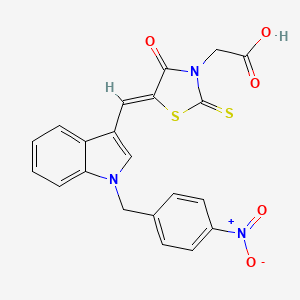 molecular formula C21H15N3O5S2 B5488995 (5-{[1-(4-nitrobenzyl)-1H-indol-3-yl]methylene}-4-oxo-2-thioxo-1,3-thiazolidin-3-yl)acetic acid 
