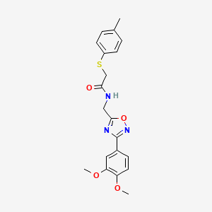 molecular formula C20H21N3O4S B5489007 N-{[3-(3,4-dimethoxyphenyl)-1,2,4-oxadiazol-5-yl]methyl}-2-[(4-methylphenyl)thio]acetamide 