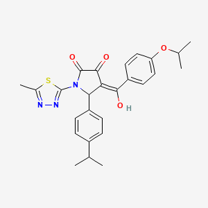 molecular formula C26H27N3O4S B5489025 3-hydroxy-4-(4-isopropoxybenzoyl)-5-(4-isopropylphenyl)-1-(5-methyl-1,3,4-thiadiazol-2-yl)-1,5-dihydro-2H-pyrrol-2-one 
