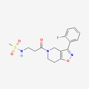 molecular formula C16H18FN3O4S B5489054 N-{3-[3-(2-fluorophenyl)-6,7-dihydroisoxazolo[4,5-c]pyridin-5(4H)-yl]-3-oxopropyl}methanesulfonamide 