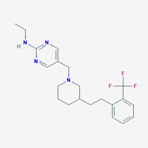 molecular formula C21H27F3N4 B5489064 N-ethyl-5-[(3-{2-[2-(trifluoromethyl)phenyl]ethyl}-1-piperidinyl)methyl]-2-pyrimidinamine 