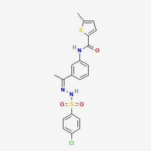molecular formula C20H18ClN3O3S2 B5489068 N-(3-{N-[(4-chlorophenyl)sulfonyl]ethanehydrazonoyl}phenyl)-5-methyl-2-thiophenecarboxamide 