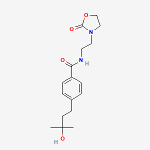 4-(3-hydroxy-3-methylbutyl)-N-[2-(2-oxo-1,3-oxazolidin-3-yl)ethyl]benzamide