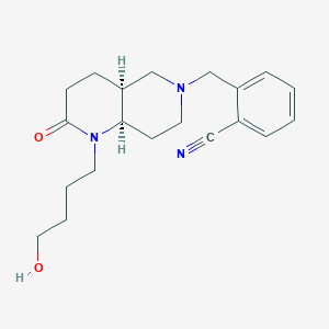 molecular formula C20H27N3O2 B5489089 2-{[(4aS*,8aR*)-1-(4-hydroxybutyl)-2-oxooctahydro-1,6-naphthyridin-6(2H)-yl]methyl}benzonitrile 