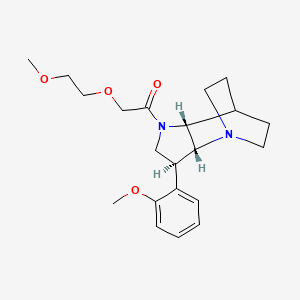 molecular formula C21H30N2O4 B5489105 (2R*,3S*,6R*)-5-[(2-methoxyethoxy)acetyl]-3-(2-methoxyphenyl)-1,5-diazatricyclo[5.2.2.0~2,6~]undecane 