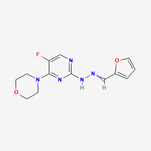 molecular formula C13H14FN5O2 B5489109 2-furaldehyde [5-fluoro-4-(4-morpholinyl)-2-pyrimidinyl]hydrazone 