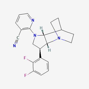 molecular formula C21H20F2N4 B5489129 2-[(2R*,3S*,6R*)-3-(2,3-difluorophenyl)-1,5-diazatricyclo[5.2.2.0~2,6~]undec-5-yl]nicotinonitrile 