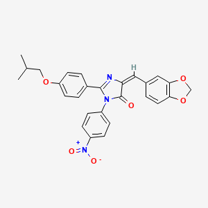 molecular formula C27H23N3O6 B5489131 5-(1,3-benzodioxol-5-ylmethylene)-2-(4-isobutoxyphenyl)-3-(4-nitrophenyl)-3,5-dihydro-4H-imidazol-4-one 