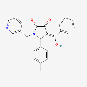 molecular formula C25H22N2O3 B5489140 3-hydroxy-4-(4-methylbenzoyl)-5-(4-methylphenyl)-1-(3-pyridinylmethyl)-1,5-dihydro-2H-pyrrol-2-one 