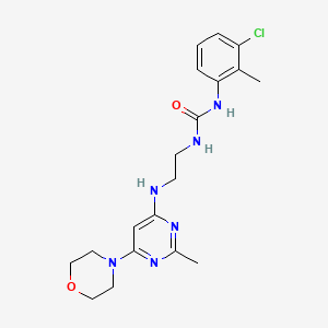 molecular formula C19H25ClN6O2 B5489141 N-(3-chloro-2-methylphenyl)-N'-(2-{[2-methyl-6-(4-morpholinyl)-4-pyrimidinyl]amino}ethyl)urea 