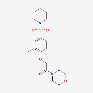 molecular formula C18H26N2O5S B5489145 4-{[2-methyl-4-(1-piperidinylsulfonyl)phenoxy]acetyl}morpholine 
