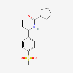molecular formula C16H23NO3S B5489152 N-{1-[4-(methylsulfonyl)phenyl]propyl}cyclopentanecarboxamide 