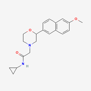 molecular formula C20H24N2O3 B5489160 N-cyclopropyl-2-[2-(6-methoxy-2-naphthyl)morpholin-4-yl]acetamide 