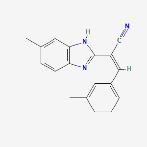 molecular formula C18H15N3 B5489202 2-(5-methyl-1H-benzimidazol-2-yl)-3-(3-methylphenyl)acrylonitrile 