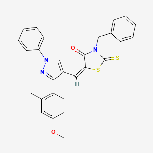 3-benzyl-5-{[3-(4-methoxy-2-methylphenyl)-1-phenyl-1H-pyrazol-4-yl]methylene}-2-thioxo-1,3-thiazolidin-4-one