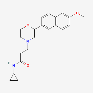 molecular formula C21H26N2O3 B5489229 N-cyclopropyl-3-[2-(6-methoxy-2-naphthyl)morpholin-4-yl]propanamide 